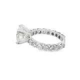 14 Karat White Gold Round Diamond Engagement Ring Estate Jewelry Size