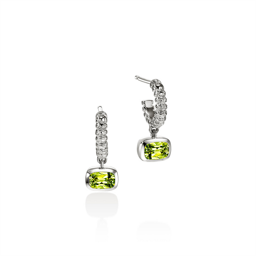 Sterling Silver Bezel Drop Beaded Hoop Earrings John Hardy With 2 = 6.