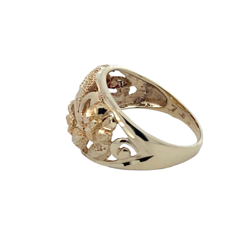 Estate Diamond Cut Floral Dome Band