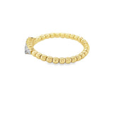 Lady's Yellow 14 Karat Beaded Bypass Flexible Fashion Ring Size 7.5 12