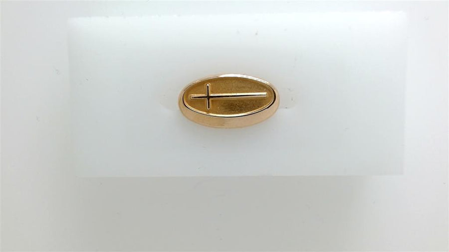 Yellow 10 Karat Satin/ Polish 15.54X8.49Mm Cross Pin Estate Jewelry Gr