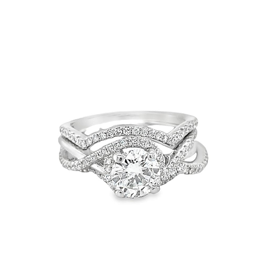 White 14 Karat Gabriel & Co. 3 Ring Wedding Set