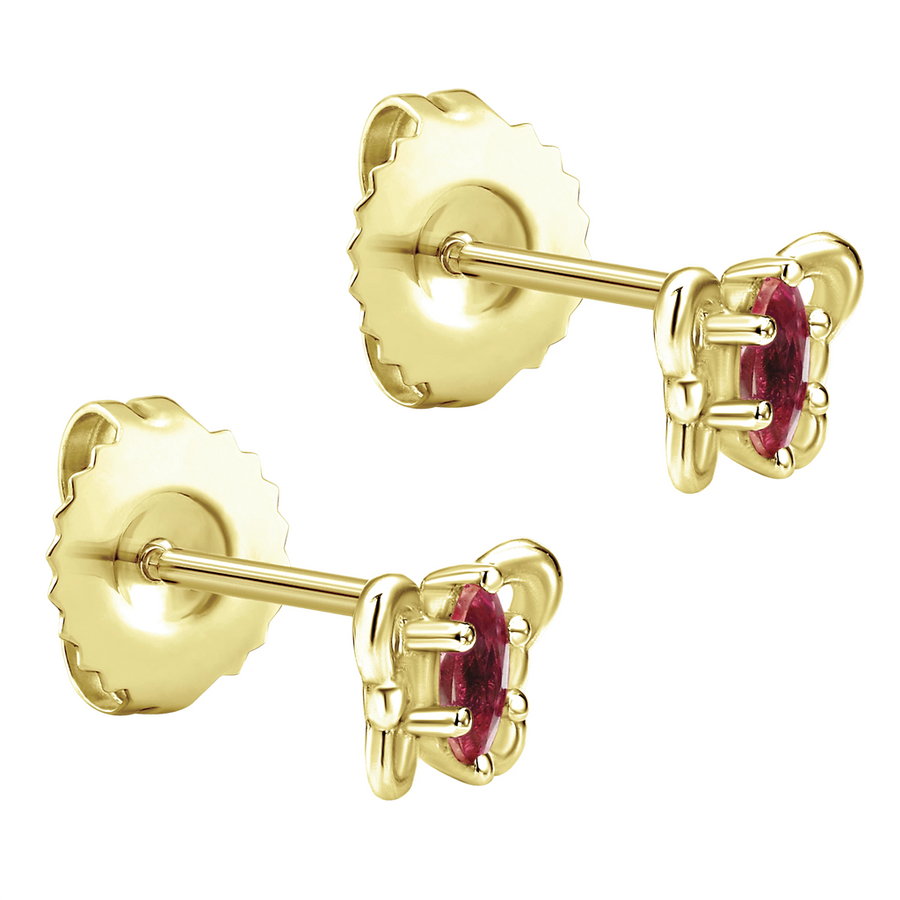 Gabriel & Co. Fashion 14K Yellow Gold Marquise Garnet Butterfly Stud Earrings