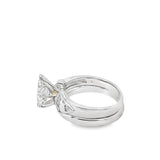 Estate Pear And Baguette Diamond Engagement Ring