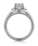 Lady's White 14 Karat 3 Stone 6 Prong Ring Size 6.5 2 = 0.08tw Round G