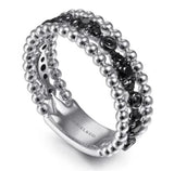 Sterling Silver Black Spinel Bujukan Stackable Ring Size 6.5 21 = 0.48