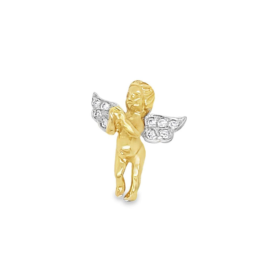 Estate Two-Tone Diamond Angel Pendant