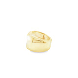 Yellow 18 Karat Cartier Nouvelle Vague Wide Band Ring Estate Jewelry S