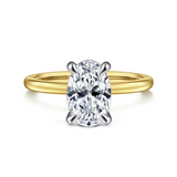 Two-Tone 14 Karat Evelina 10.5X7.0mm Oval Remount Size 6.5 Designer: G