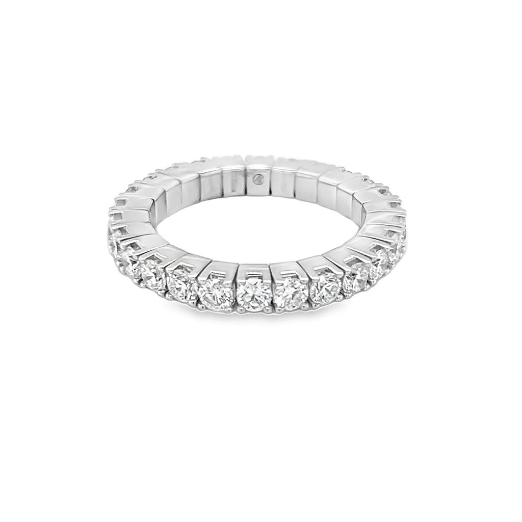 Nelson Lady's White 18 Karat Stretchy Diamond Eternity Wedding/Anniversary Ring