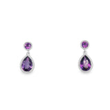 Lady's White 14 Karat Earrings 2=1.18tw P/S Amethyst
2=0.23tw Round A