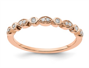 Lady's Rosé 14 Karat Alternating Wedding/Anniversary Ring 14=0.09tw Ro