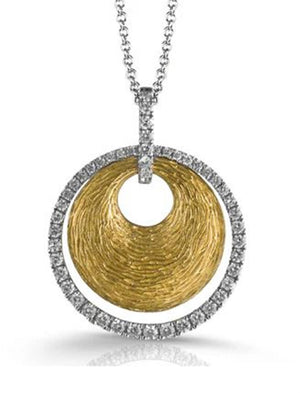 Lady's Two-Tone 18 Karat Circular Necklace