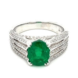 Emerald 18 Karat White Fashion Ring