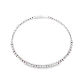 White 14 Karat Half Tennis Bangle Bracelet 20 = 1.25TWT Round Rubies a