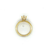 Lady's Yellow 18 Karat Pear Hidden Halo Ring