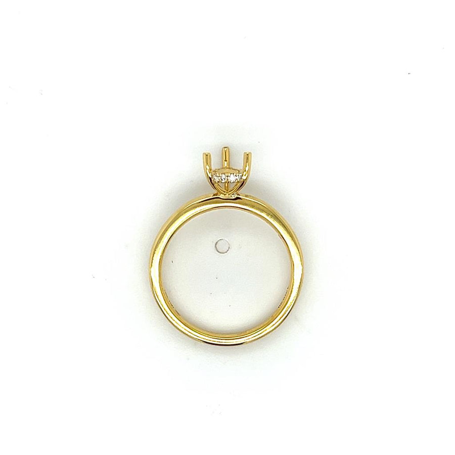 Lady's Yellow 18 Karat Pear Hidden Halo Ring