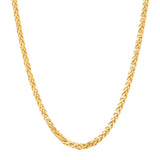 Yellow 14 Karat 2.5mm Hollow Spiga Wheat Chain 
Length 22 
Gram Weig