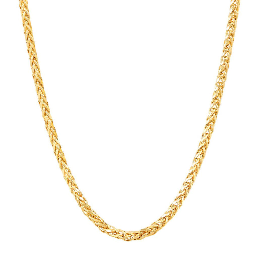 Yellow 14 Karat 2.5mm Hollow Spiga Wheat Chain 
Length 22 
Gram Weig