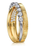 Lady's Two-Tone 14 Karat Criss Cross Fashion Ring Size 8.5 with 0.54tw