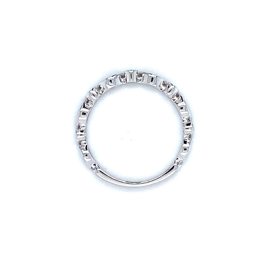 Lady's White Polished 14 Karat Geometric Fancy Wedding/Anniversary Rin