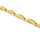 Yellow 14 Karat 3.50mm Channel Set Diamond Bracelet With A Safety Box