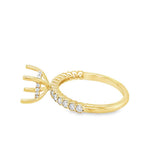 Lady's Yellow 14 Karat Hidden Halo Bezel Shank Ring Size 6.75 30 = 0.3