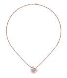 Lady's Rosé 14 Karat Starburst Pendant Necklace Length 18 36 = 0.26tw