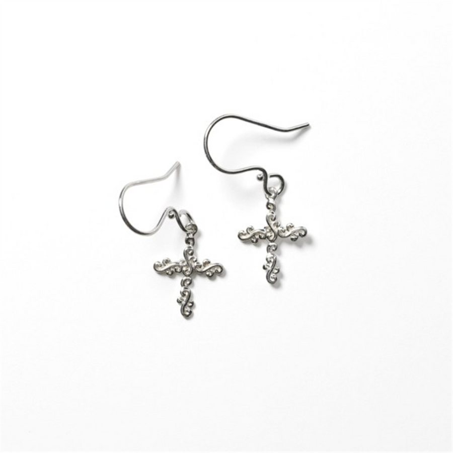 Southern Gates Silver Cross Dangle Earrings