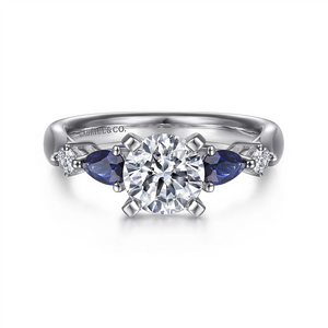 Gabriel & Co. Carrie - Five Stone Sapphire and Diamond Engagement Ring Mounting