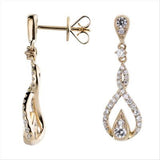 Nelson Pear Shaped Diamond Twist Drop Earrings