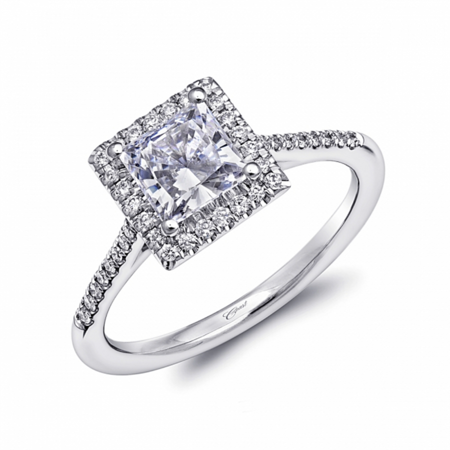 Coast Diamond Square Diamond Halo Engagement Ring Mounting