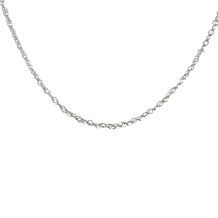 White 14 Karat Twisted Chain with Spring Ring Clasp