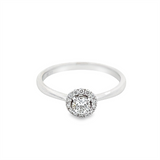 Lady's White 18 Karat Halo Engagement Ring