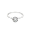 Lady's White 18 Karat Halo Engagement Ring