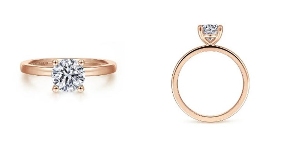 Rosé 14 Karat 9X6mm Oval Classic Remount Size 6.5 Designer: Gabriel &