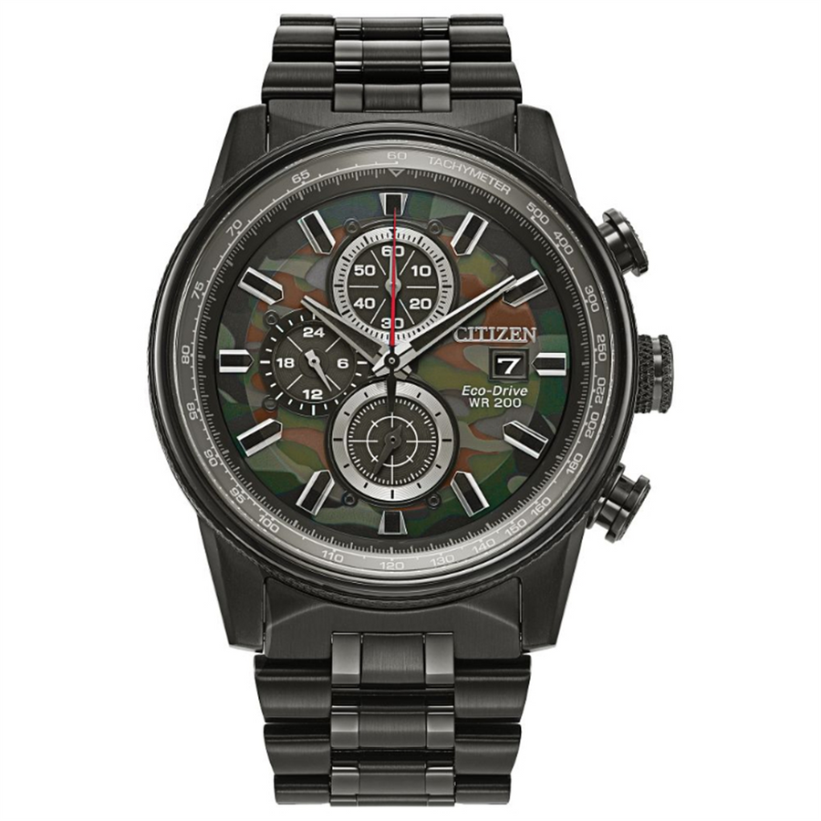 CITIZEN Eco-Drive Quartz Nighthawk Mens Watch Stainless Steel