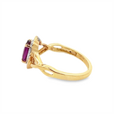 Estate Purple Garnet & Diamond Ring