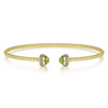 Gabriel & Co. Fashion 14K Yellow Gold Diamond and Peridot Bujukan Open Bangle