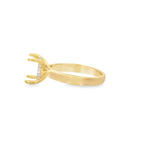 Lady's Yellow 18 Karat Hidden Halo Cathedral Ring Size 6.75 20 = 0.10t