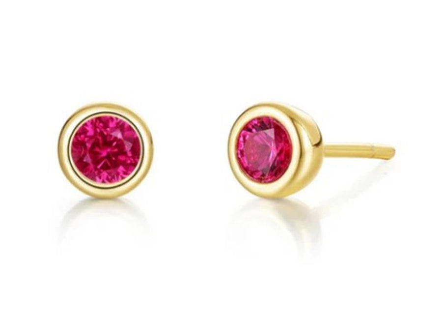 Lafonn Yellow Gold Plated Sterling Silver Bezel Stud