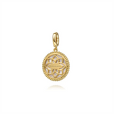 Lady's Yellow 14 Karat 18Mm Bujukan Compass Medallion Pendant With Det