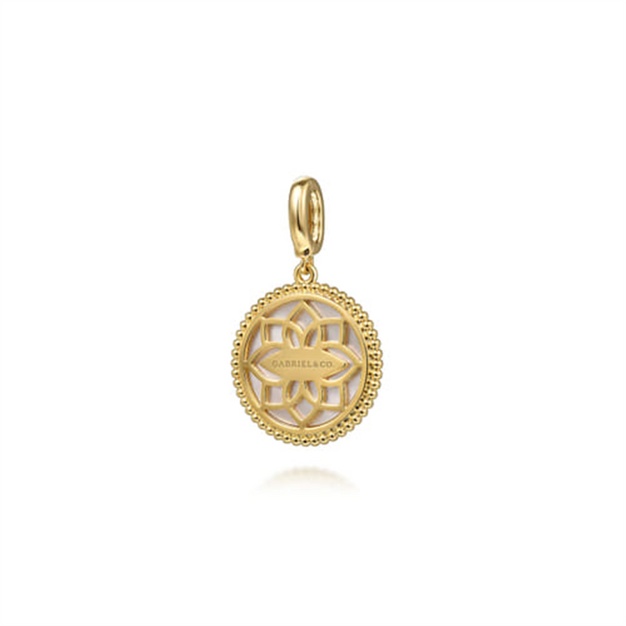 Lady's Yellow 14 Karat 18Mm Bujukan Compass Medallion Pendant With Det