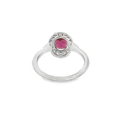 Rubellite Tourmaline 14 Karat White Fashion Ring