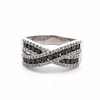 Estate Black & White Diamond Crossover Ring