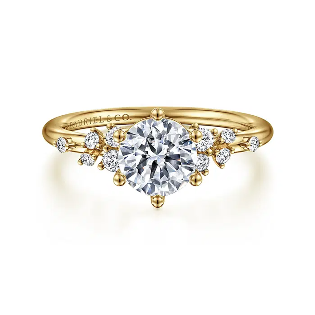 Gabriel & Co Cascade Floral Diamond Engagement Ring Mounting