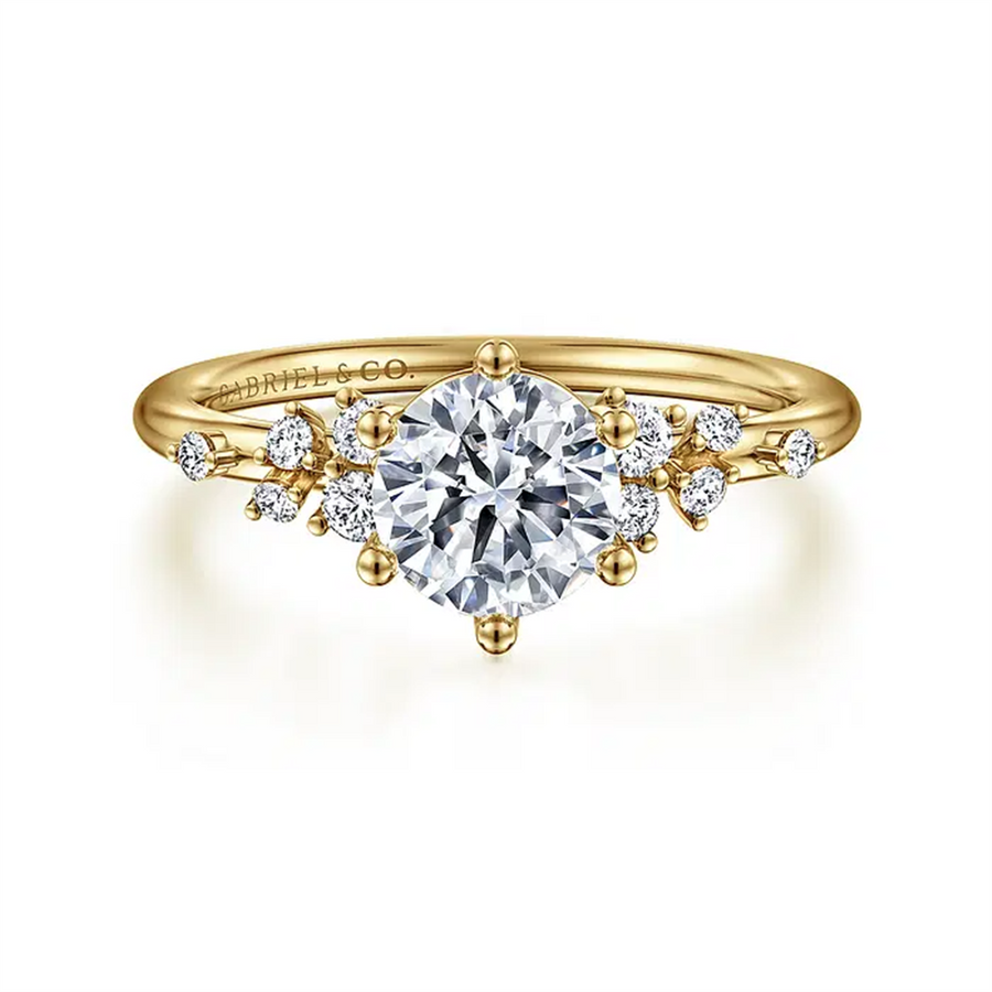 Gabriel & Co Cascade Floral Diamond Engagement Ring Mounting