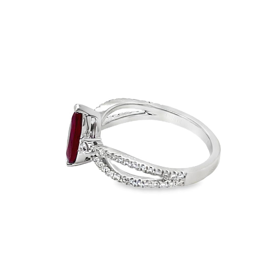 Ruby 18 Karat White Fashion Ring