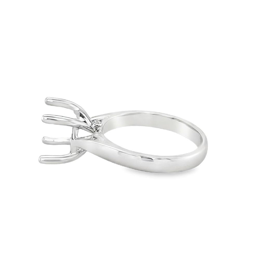 Lady's Yellow 18 Karat Accented Cathedral Solitaire Ring Size 6.75 2 =