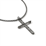 John Hardy Icon 50 Box Chain Black Rhodium Cross Necklace
